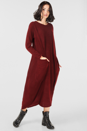 Платье оверсайз бордового цвета it 228|интернет-магазин vvlen.com