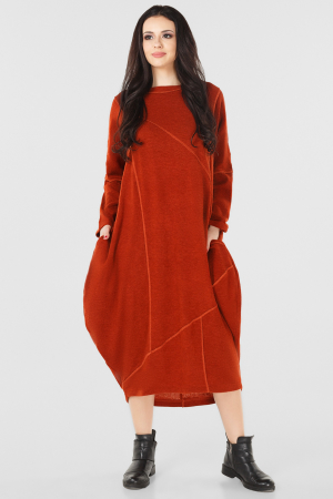 Платье оверсайз рыжего цвета it 229|интернет-магазин vvlen.com