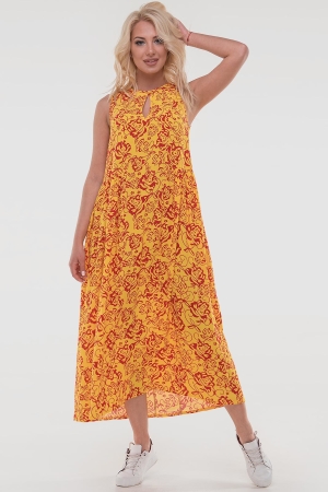Летнее платье балахон желтого цвета 2540.84|интернет-магазин vvlen.com