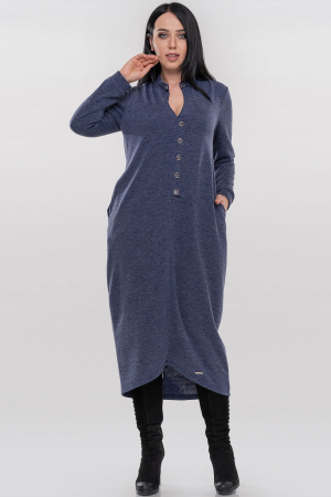 Повседневное платье  мешок джинса цвета 2539-4.118|интернет-магазин vvlen.com