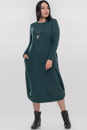 Платье трапеция зеленого цвета 2859.106 |интернет-магазин vvlen.com