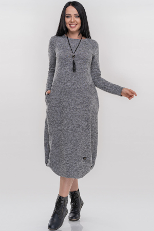 Платье трапеция серого цвета 2859.106 |интернет-магазин vvlen.com