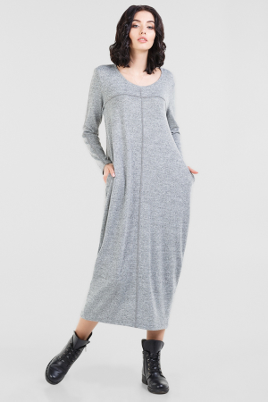 Повседневное платье балахон серого цвета 2673.99|интернет-магазин vvlen.com
