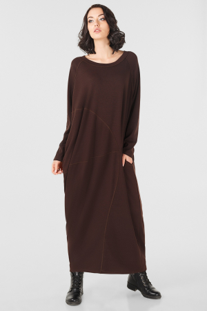 Платье оверсайз шоколадного цвета it 227|интернет-магазин vvlen.com