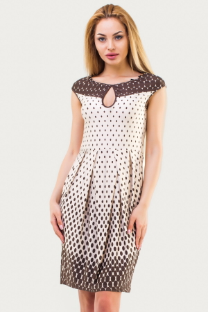 Летнее платье с юбкой тюльпан бежевого цвета 1554.33|интернет-магазин vvlen.com