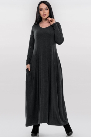 Платье оверсайз темно-серого цвета 2858.17|интернет-магазин vvlen.com