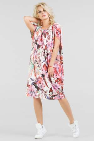 Свободное летнее платье с цветочным принтом|интернет-магазин vvlen.com