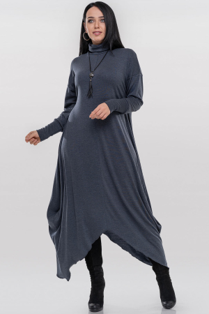 Платье оверсайз темно-серого цвета 2853.65|интернет-магазин vvlen.com