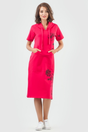 Спортивное платье  малинового цвета 6010-1|интернет-магазин vvlen.com