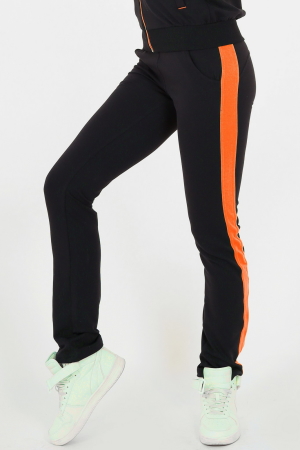Спортивные брюки черного с бежевым цвета 165|интернет-магазин vvlen.com