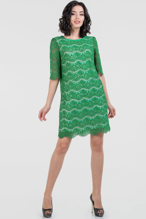 Коктейльное платье трапеция зеленого цвета 2525.12|интернет-магазин vvlen.com