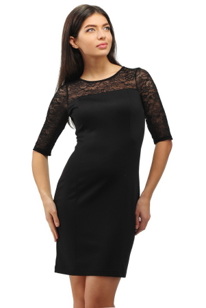 Коктейльное платье футляр черного цвета 2282.41|интернет-магазин vvlen.com