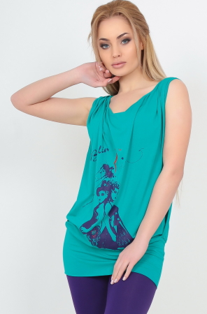 Блуза морской волны цвета  1121.17|интернет-магазин vvlen.com