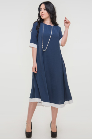 Летнее платье трапеция синего цвета 2823.102|интернет-магазин vvlen.com
