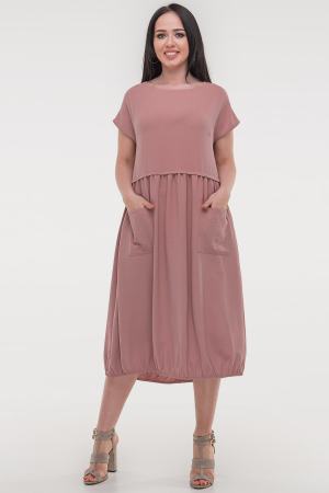 Летнее платье с пышной юбкой темно-розового цвета 2836.116|интернет-магазин vvlen.com