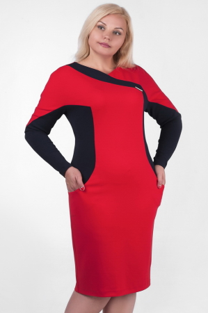 Платье футляр красного с синим цвета 2339 .85 |интернет-магазин vvlen.com