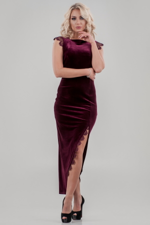 Вечернее платье футляр лилового цвета 2635-1.26|интернет-магазин vvlen.com