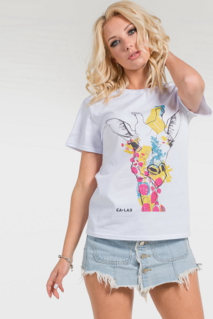 Женская футболка с принтом жираф|интернет-магазин vvlen.com