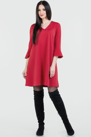 Повседневное платье трапеция красного цвета 2666.47|интернет-магазин vvlen.com