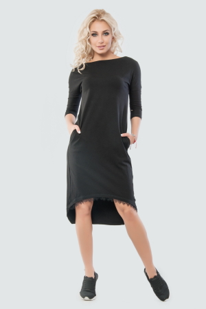 Платье балахон  черного цвета 022|интернет-магазин vvlen.com