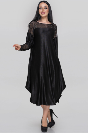 Платье оверсайз черного цвета 2481-4.17|интернет-магазин vvlen.com