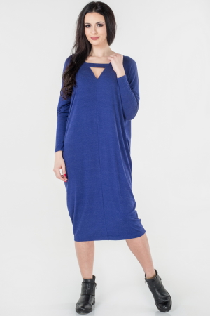 Платье оверсайз василькового цвета 2665.17|интернет-магазин vvlen.com