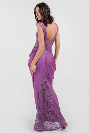 Вечернее платье годе фрезового цвета 884.6|интернет-магазин vvlen.com