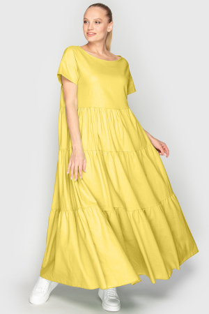 Летнее платье с пышной юбкой желтого цвета 345|интернет-магазин vvlen.com