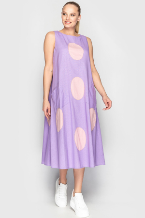 Летнее платье трапеция розового цвета 760|интернет-магазин vvlen.com