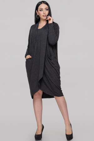 Платье оверсайз темно-серого цвета 2820.17|интернет-магазин vvlen.com