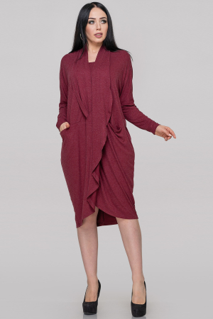 Платье оверсайз бордового цвета 2820.17|интернет-магазин vvlen.com