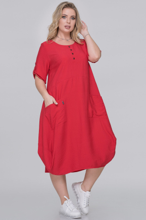 Летнее платье балахон красного цвета 2922.130|интернет-магазин vvlen.com