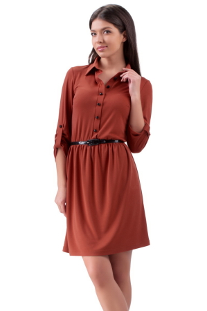 Повседневное платье с расклешённой юбкой чили цвета 2112.56|интернет-магазин vvlen.com