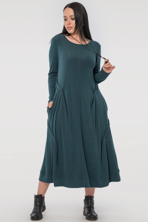 Платье трапеция зеленого цвета 2779.65 |интернет-магазин vvlen.com
