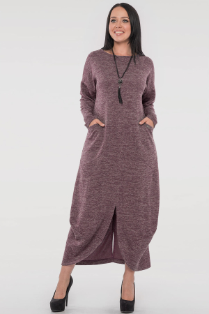 Повседневное платье трапеция фрезового цвета 2848.96|интернет-магазин vvlen.com