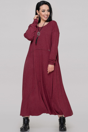 Платье оверсайз бордового цвета 2496.17|интернет-магазин vvlen.com