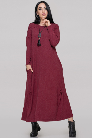 Платье оверсайз бордового цвета 2822.17|интернет-магазин vvlen.com
