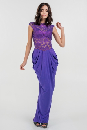 Вечернее платье годе фиолетового цвета 884.6|интернет-магазин vvlen.com