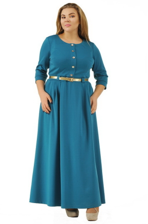 Платье с расклешённой юбкой морской волны цвета 2299.41 |интернет-магазин vvlen.com