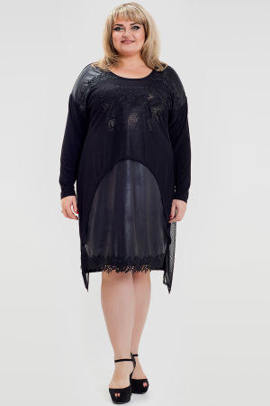 Платье черного цвета 1024с-1 |интернет-магазин vvlen.com