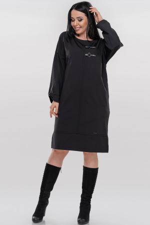 Платье  мешок черного цвета 2840.74 |интернет-магазин vvlen.com