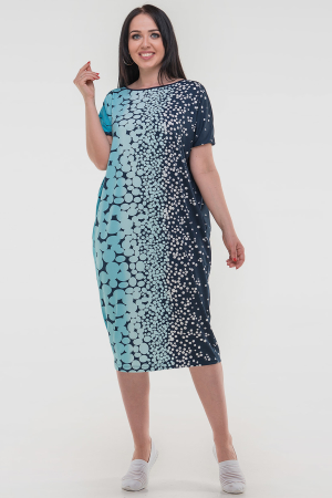 Летнее платье оверсайз синего тона цвета 2665-3.5|интернет-магазин vvlen.com