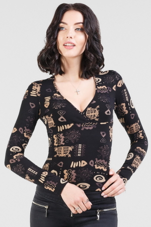 Блуза черного цвета 187.17|интернет-магазин vvlen.com