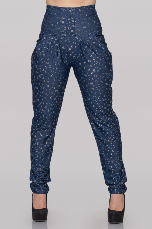 Женские брюки синие с буквами|интернет-магазин vvlen.com