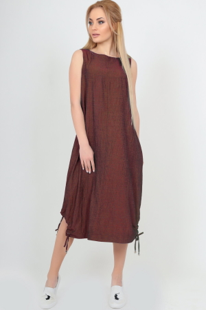 Платье  мешок коричневого цвета 2545.22|интернет-магазин vvlen.com