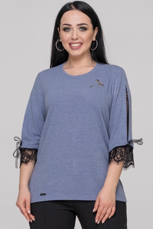 Блуза  серо-голубого цвета 2895-1.99|интернет-магазин vvlen.com