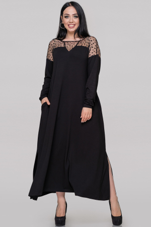 Платье оверсайз черного цвета 2900.17|интернет-магазин vvlen.com