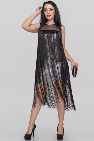 Коктейльное платье футляр серебристого цвета 2819.125|интернет-магазин vvlen.com