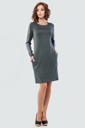 Повседневное платье футляр серого цвета 2096.41|интернет-магазин vvlen.com