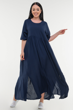 Летнее платье балахон темно-синего цвета 226-1 it|интернет-магазин vvlen.com
